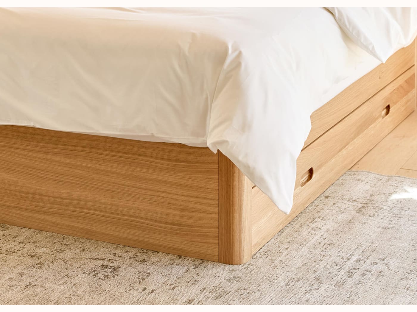 Lit à tiroir en chêne massif NÉNUPHAR