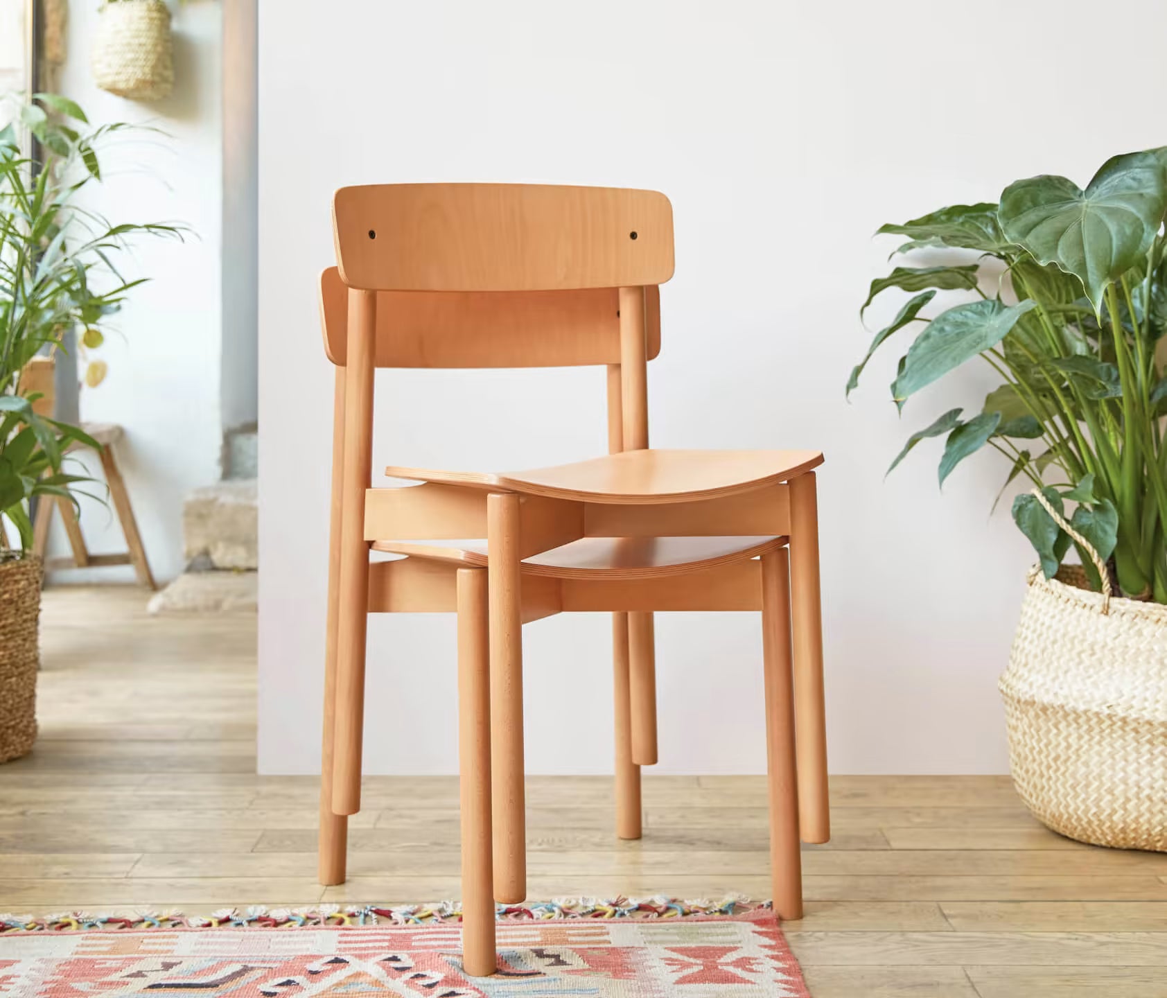 Chaise en bois massif MAIA (lot de 2)