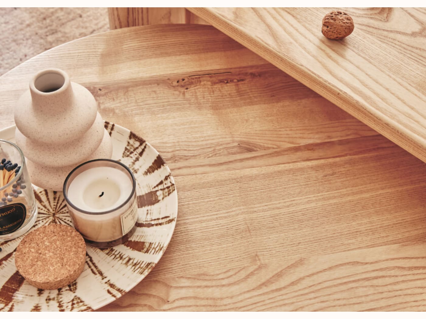 Table basse ovale en bois massif BAOBAB - 120 cm