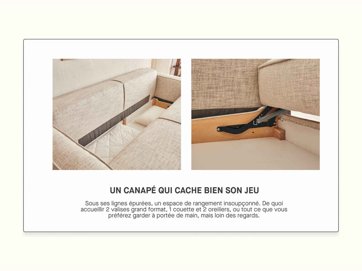 Canapé convertible avec base en bois FOLIA