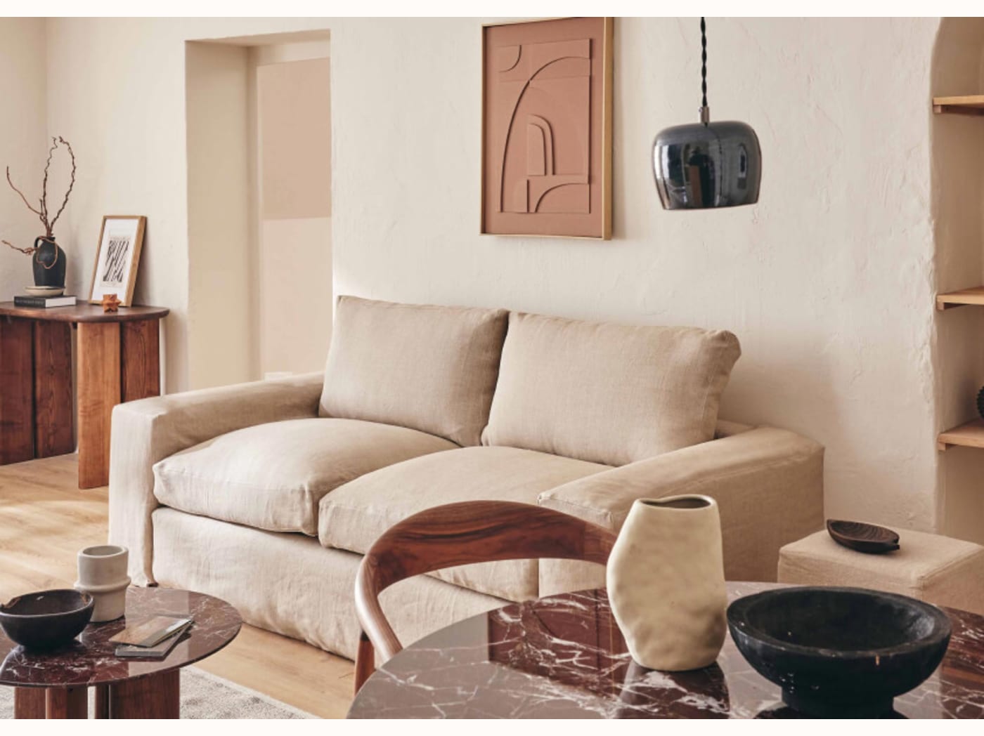 Canapé 3 places en lin LENO