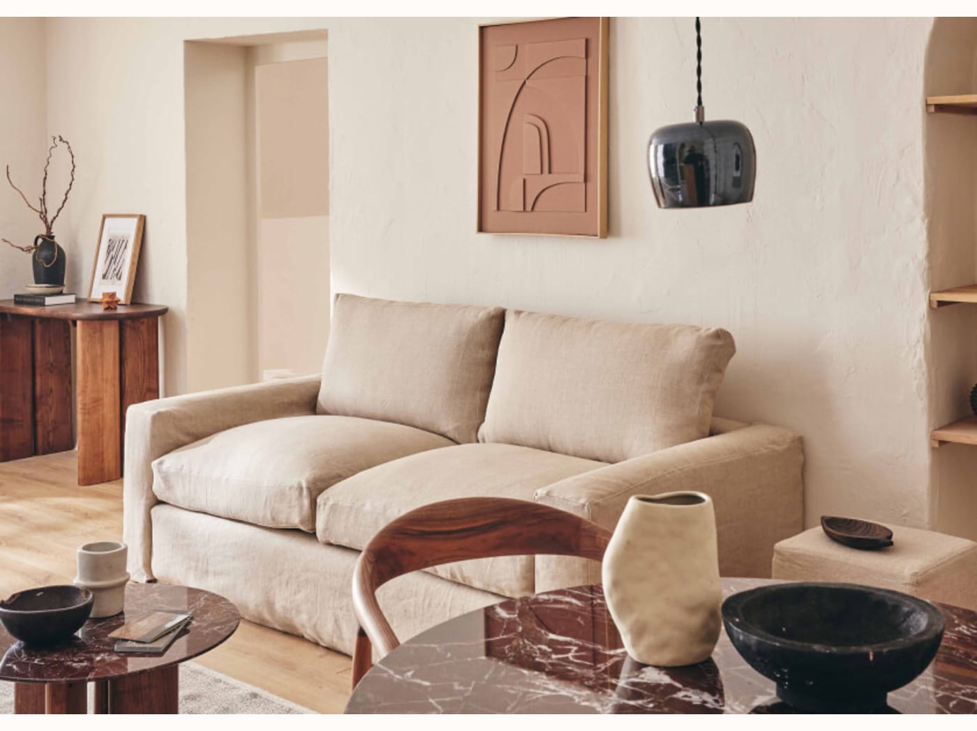 Canapé 3 places en lin LENO