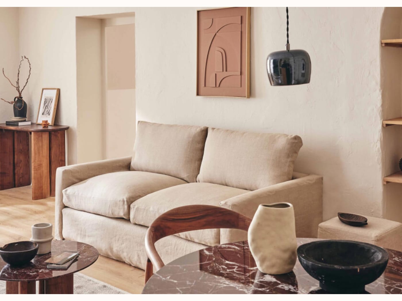 Canapé 3 places en lin LENO