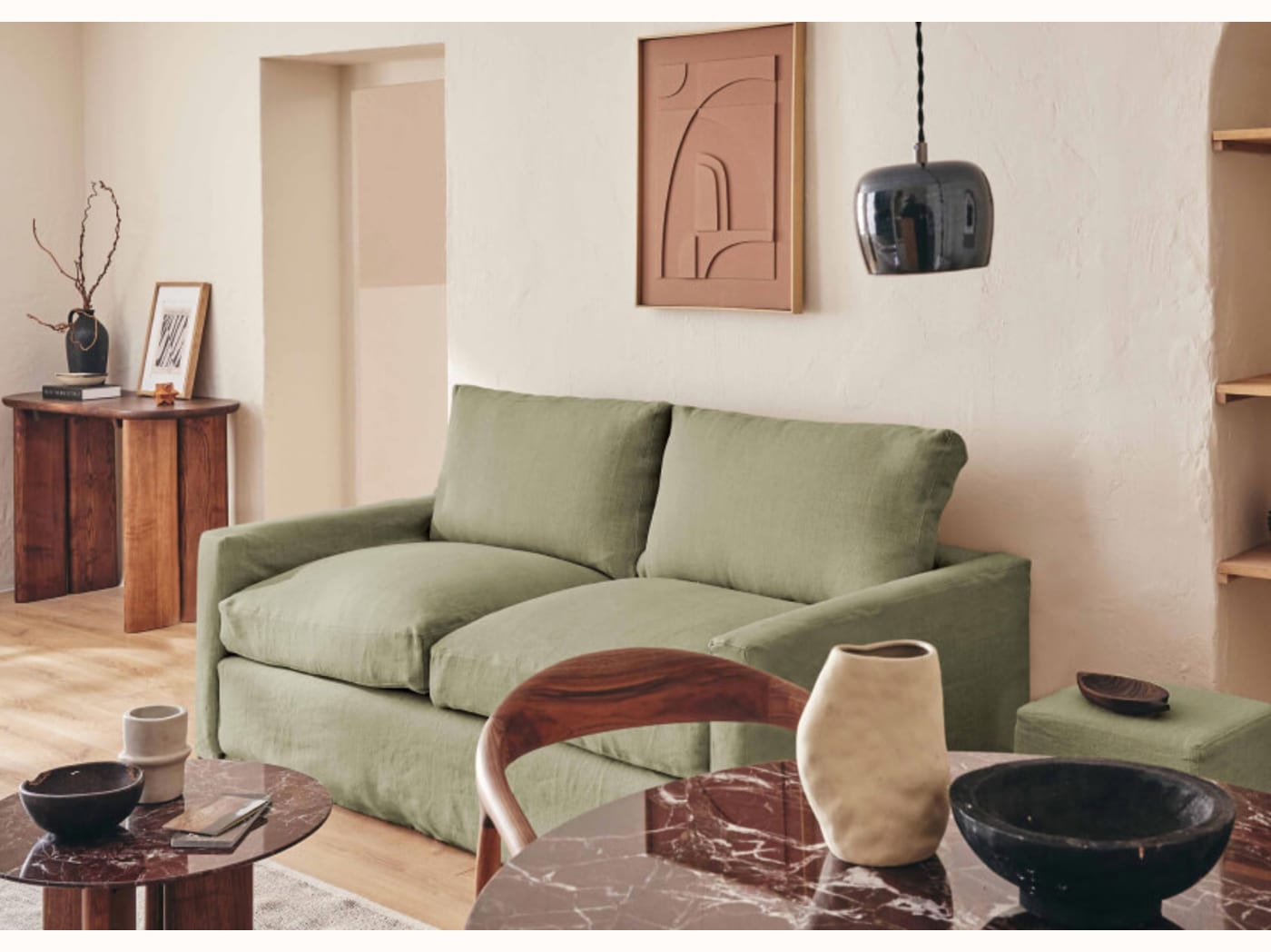 Canapé 3 places en lin LENO