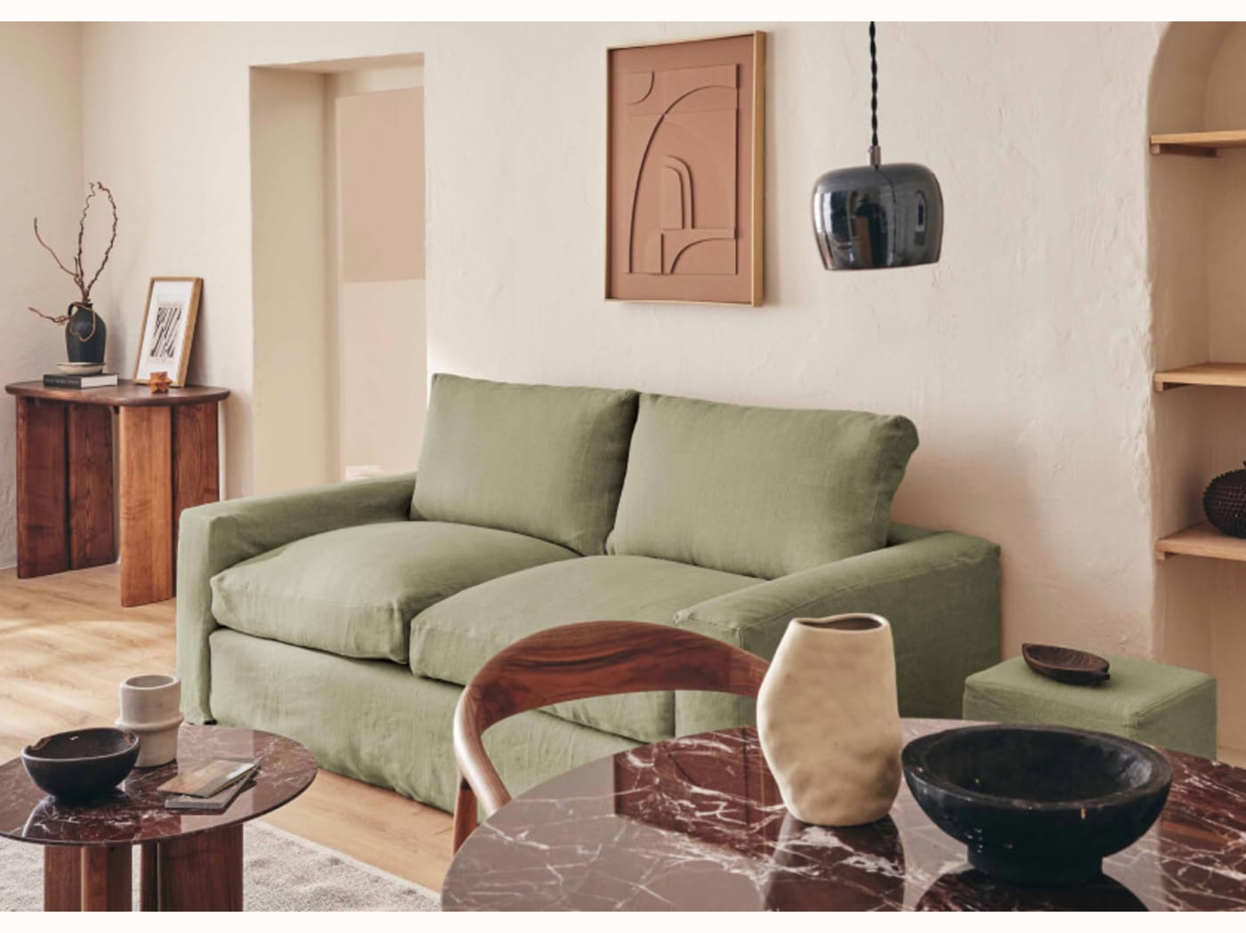 Canapé 3 places en lin LENO