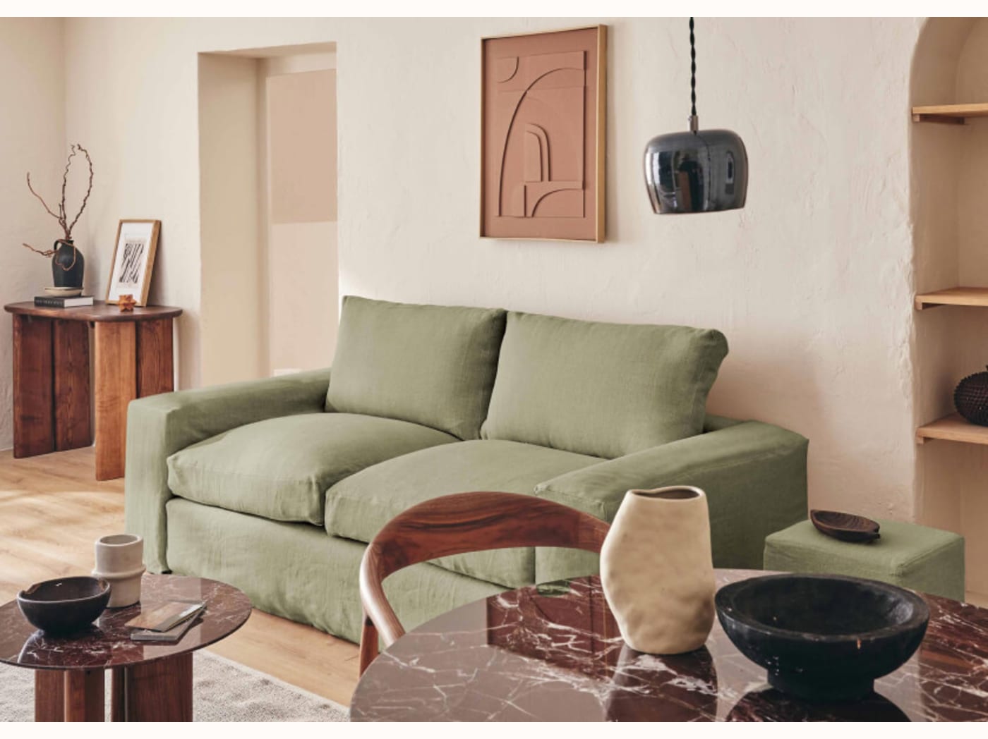 Canapé 3 places en lin LENO