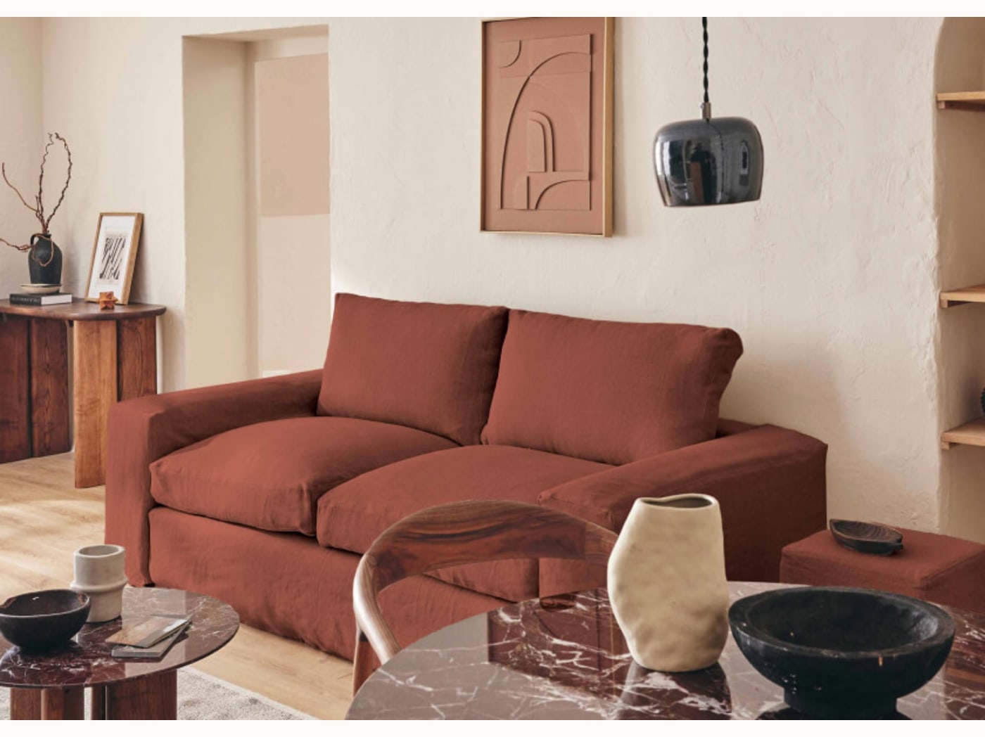 Canapé 3 places en lin LENO