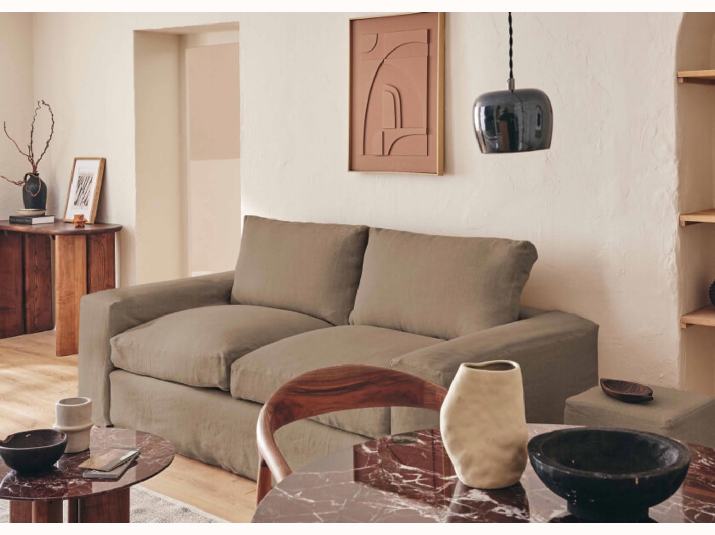 Canapé 3 places en lin LENO