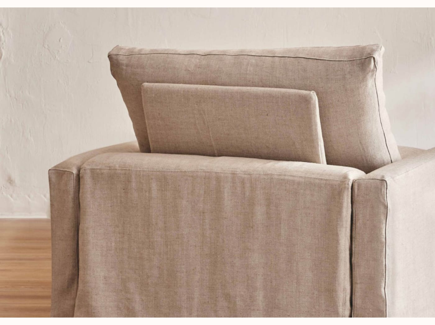 Fauteuil large en lin LENO - 80 cm