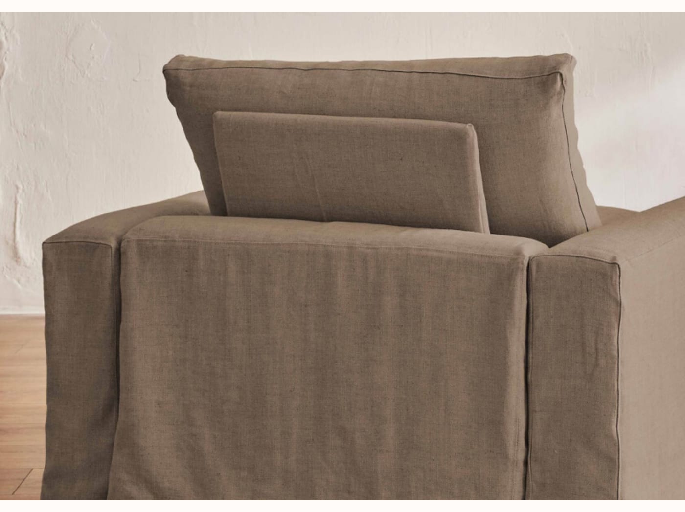 Fauteuil large en lin LENO - 80 cm