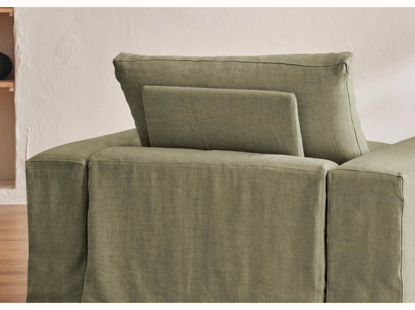 Fauteuil large en lin LENO - 80 cm