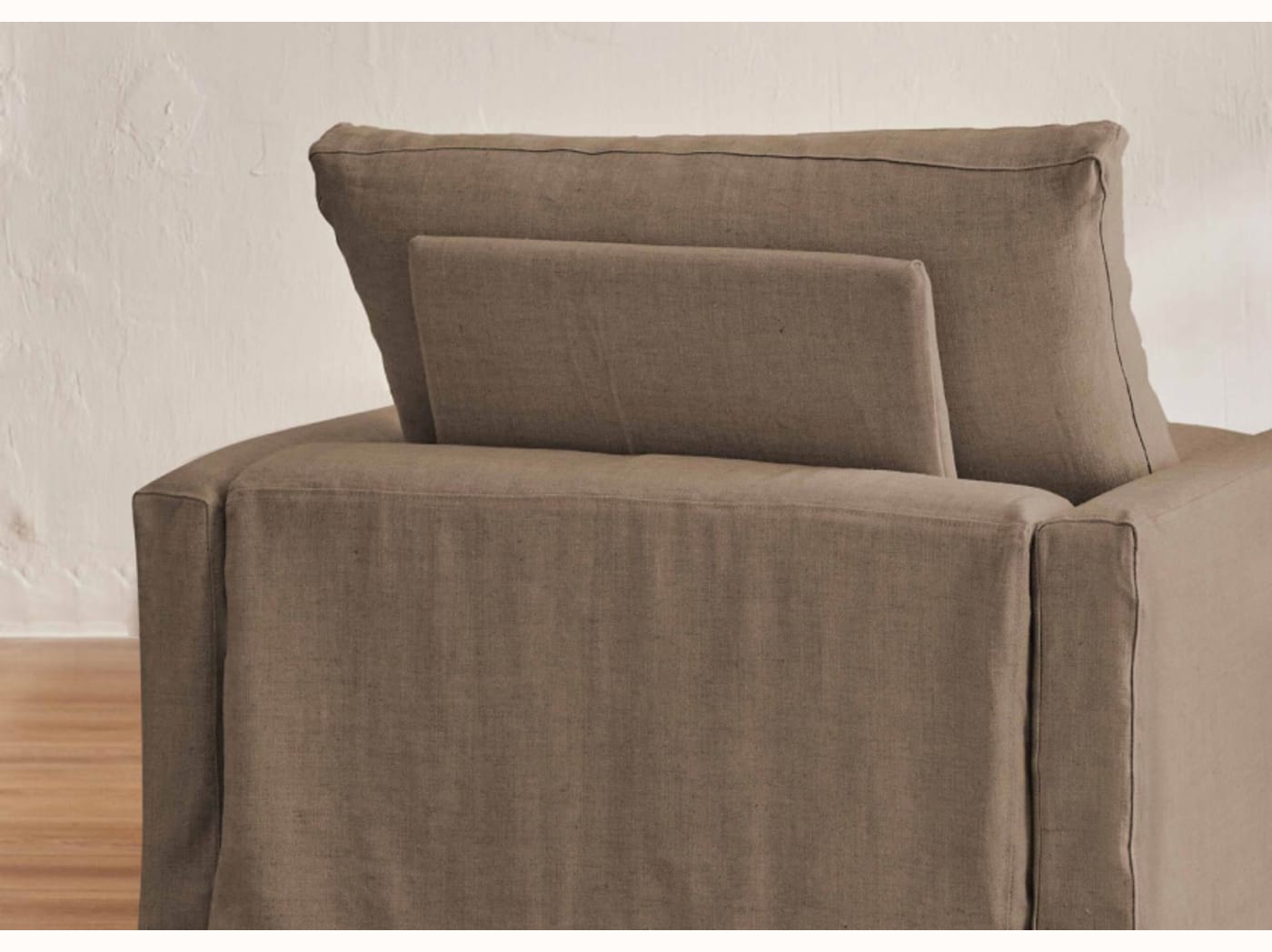 Fauteuil large en lin LENO - 80 cm