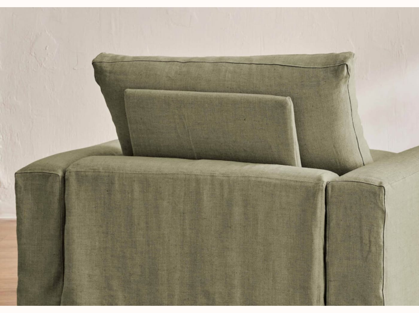 Fauteuil large en lin LENO - 80 cm