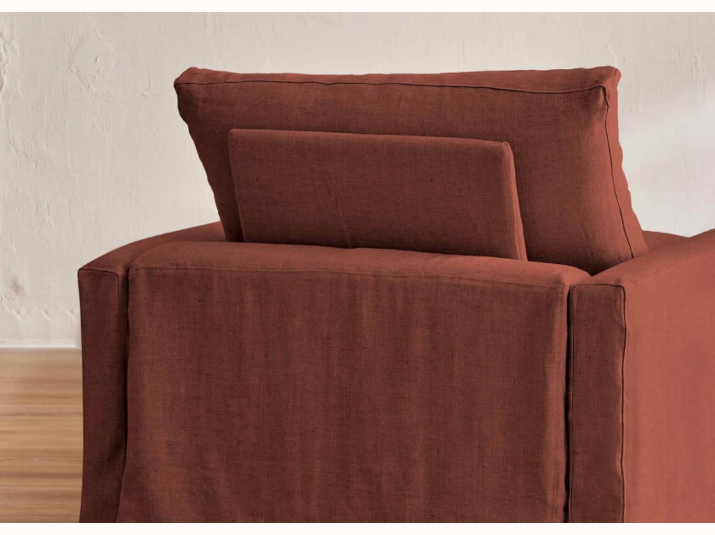 Fauteuil large en lin LENO - 80 cm