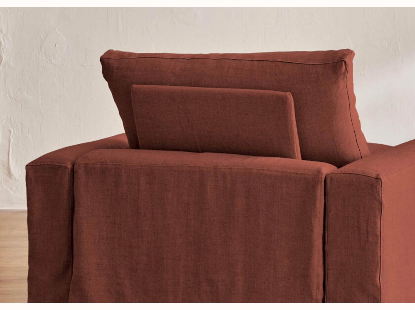 Fauteuil large en lin LENO - 80 cm