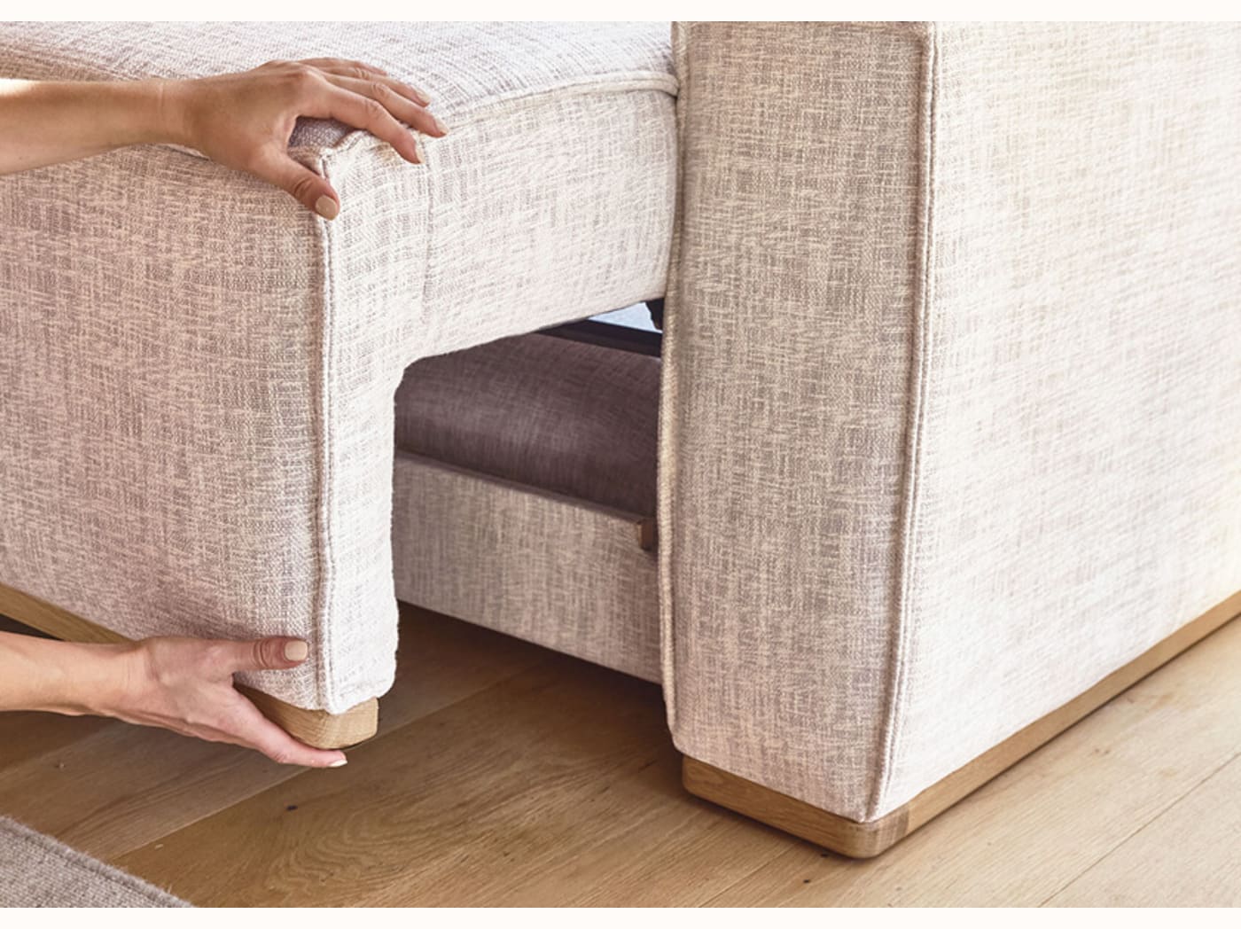 Canapé convertible avec base en bois FOLIA