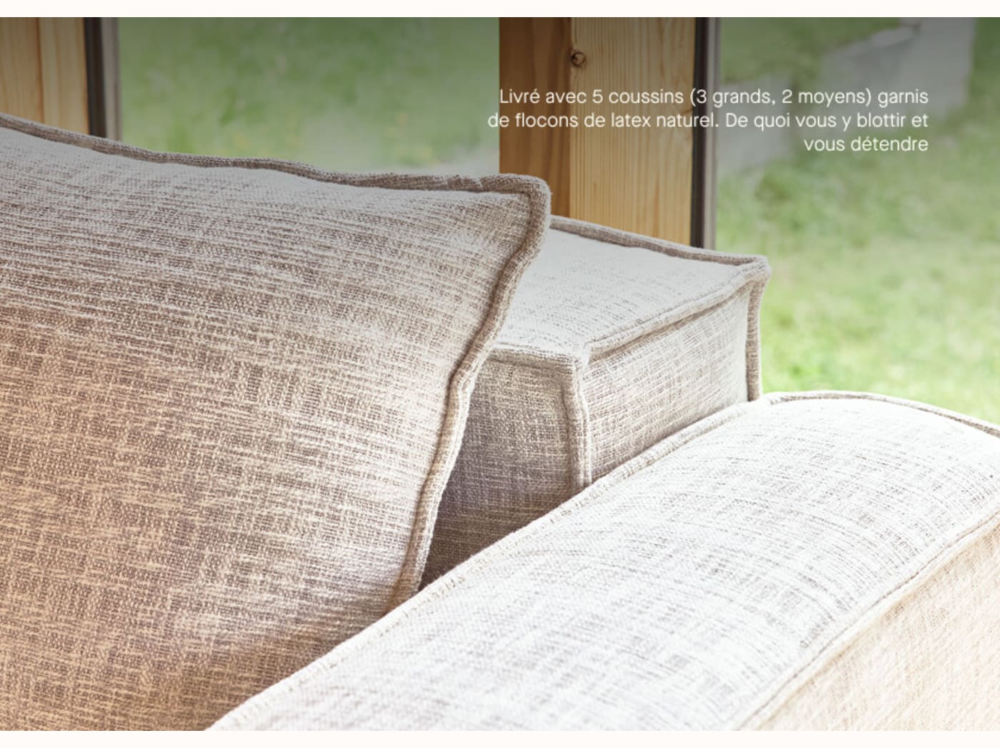 Canapé convertible avec base en bois FOLIA