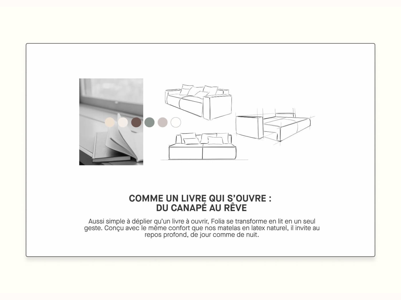 Canapé convertible avec base en bois FOLIA