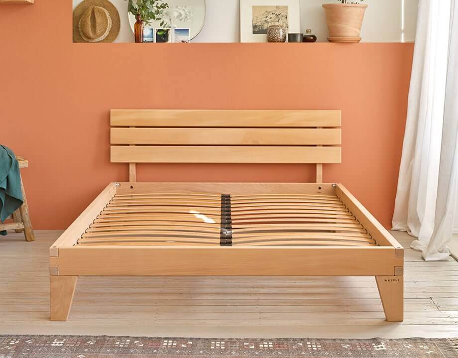 Lit avec sommier en hêtre massif NOVA