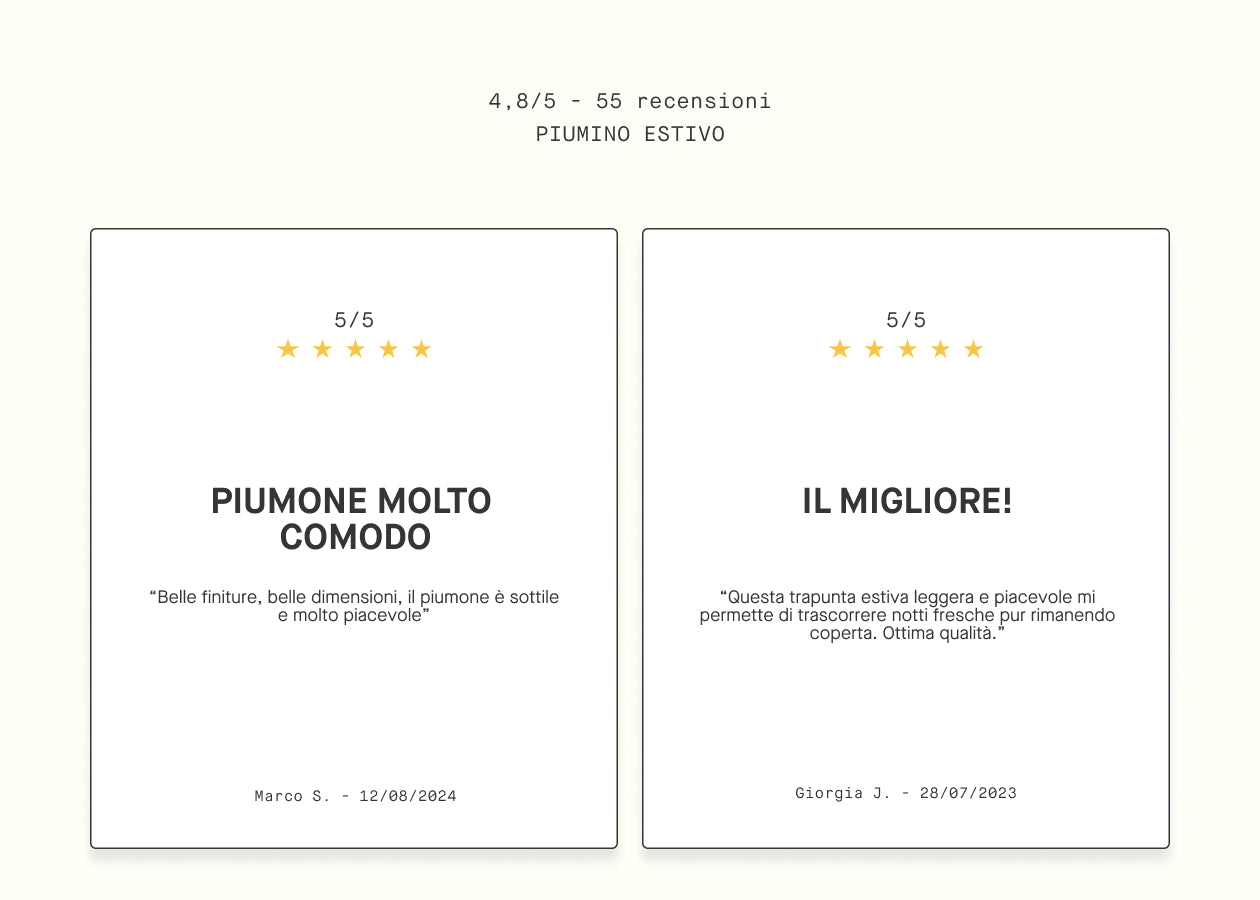 Piumino estivo naturale