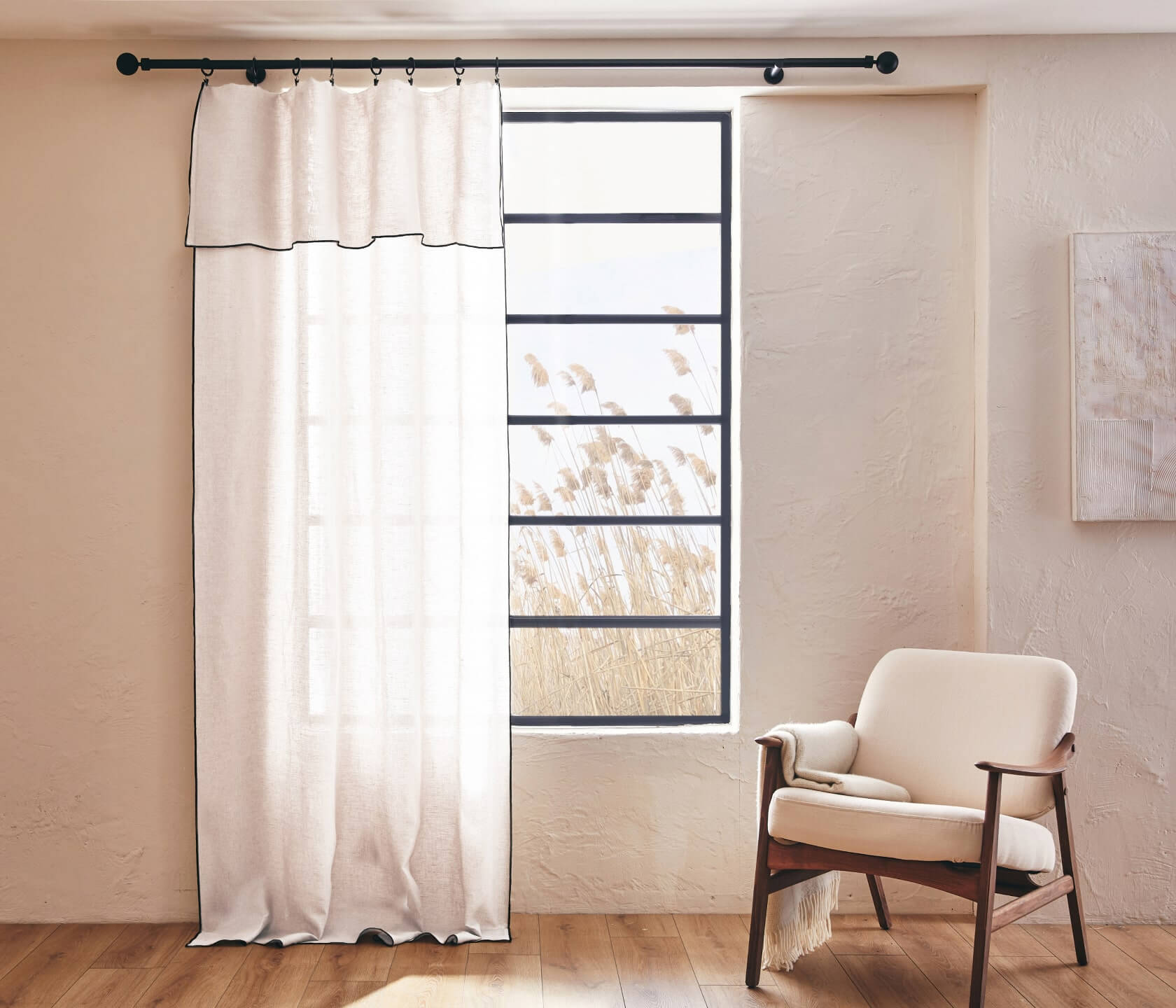 Rideau léger panneau en lin lavé LENO