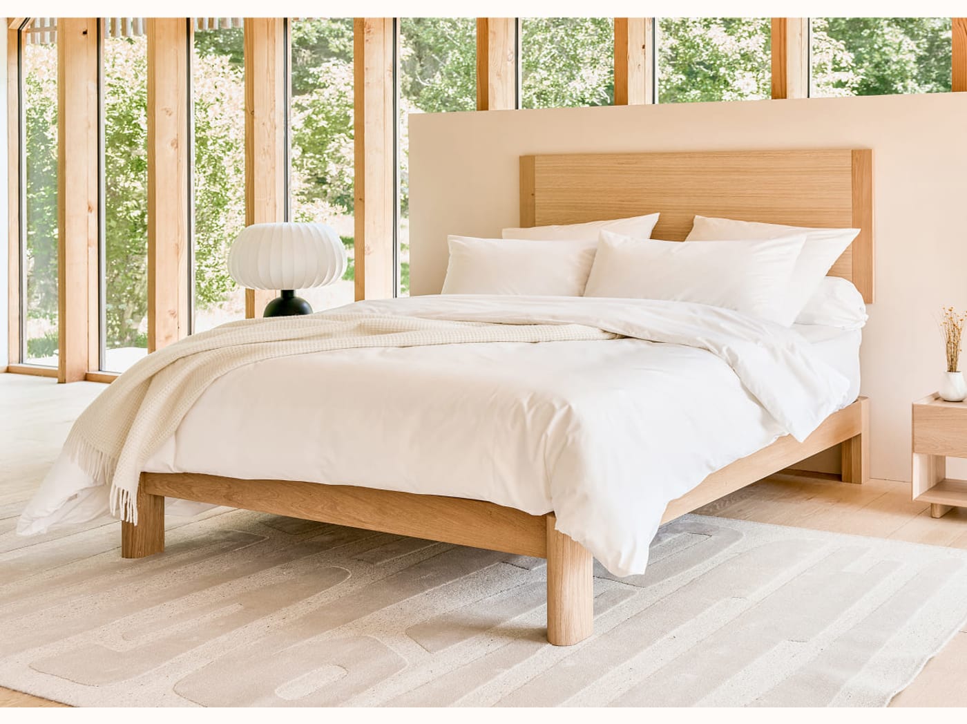 Letto con sommier in rovere massello BAOBAB