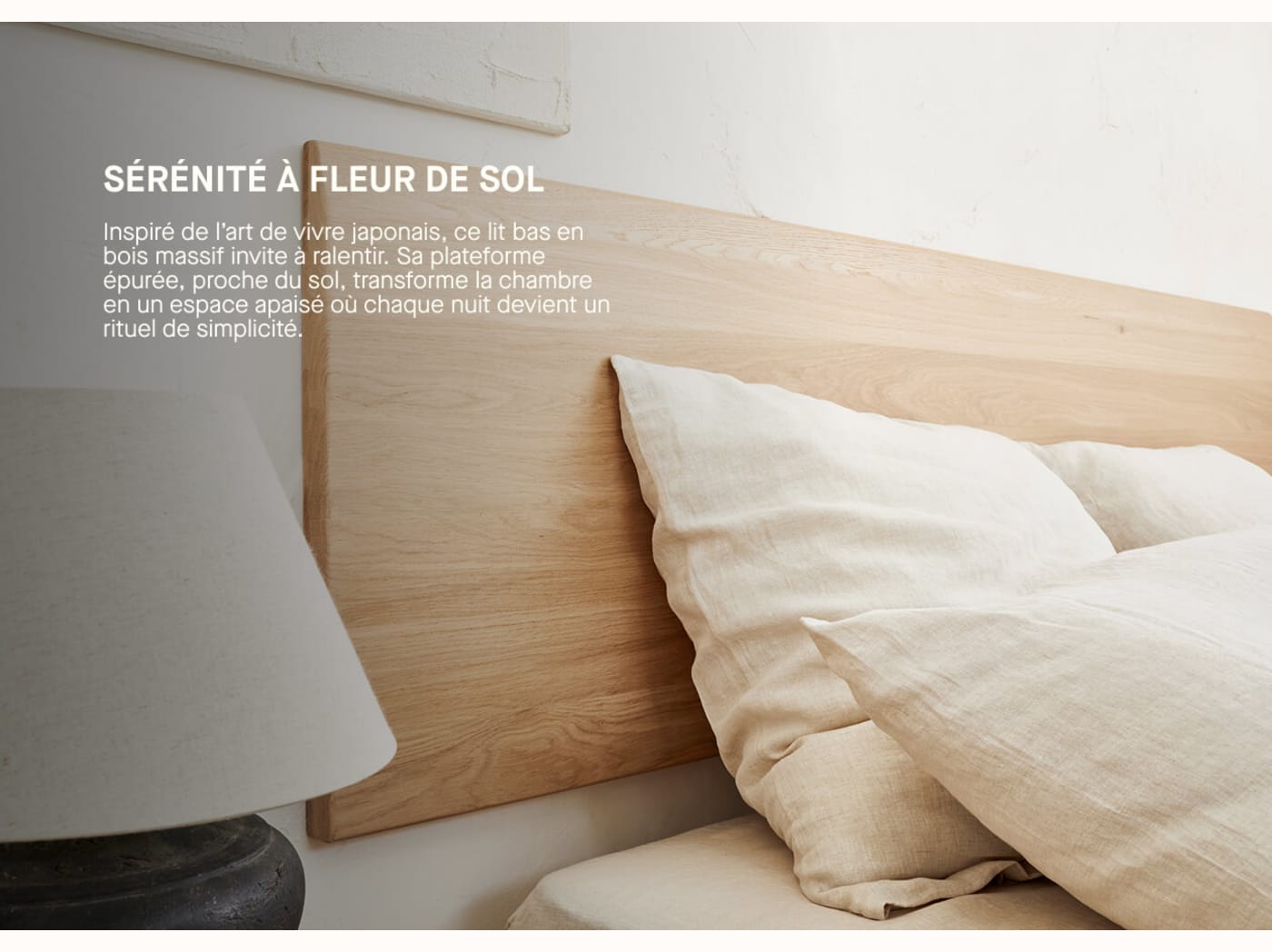 Lit plateforme en bois massif LIVIA