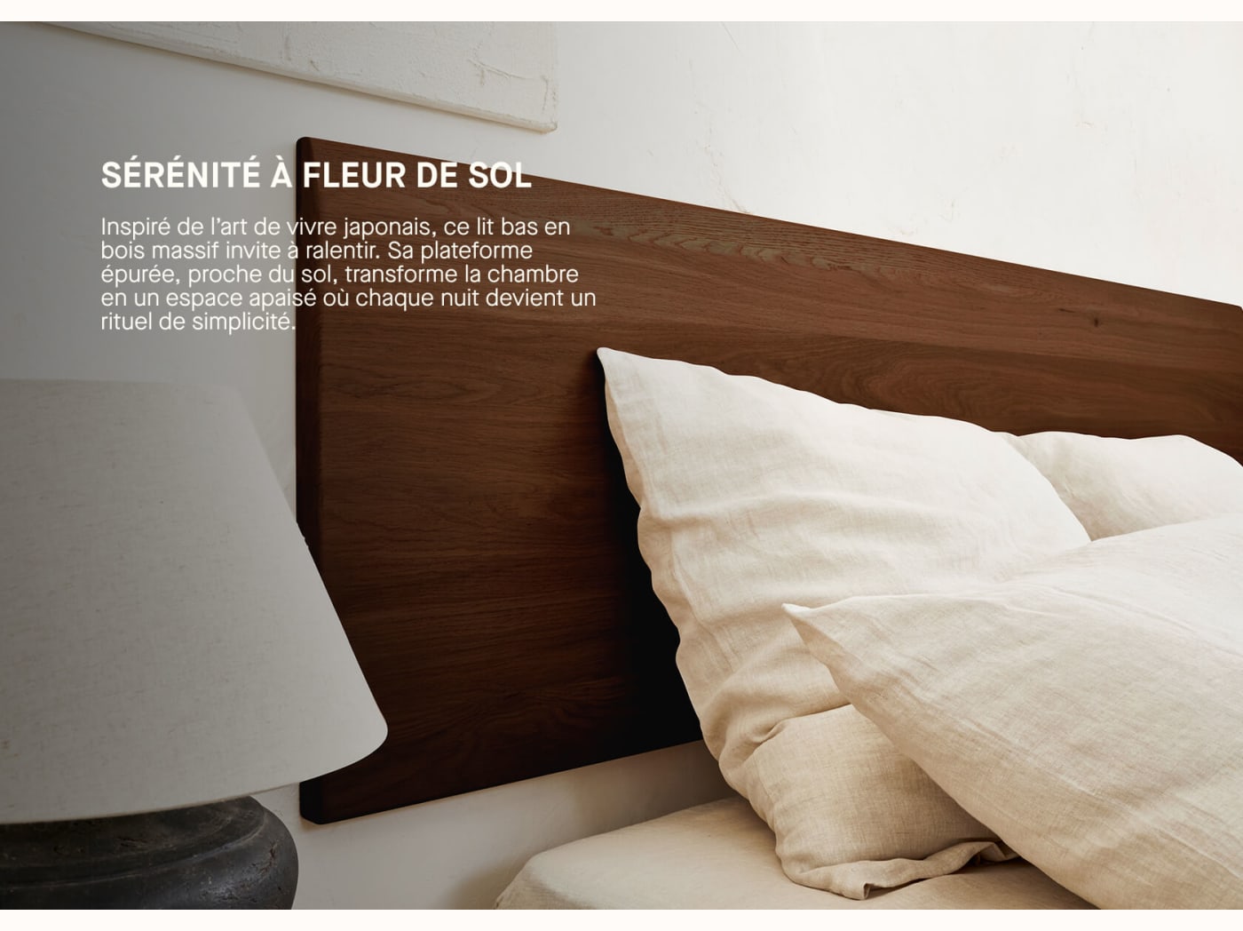 Lit plateforme en bois massif LIVIA