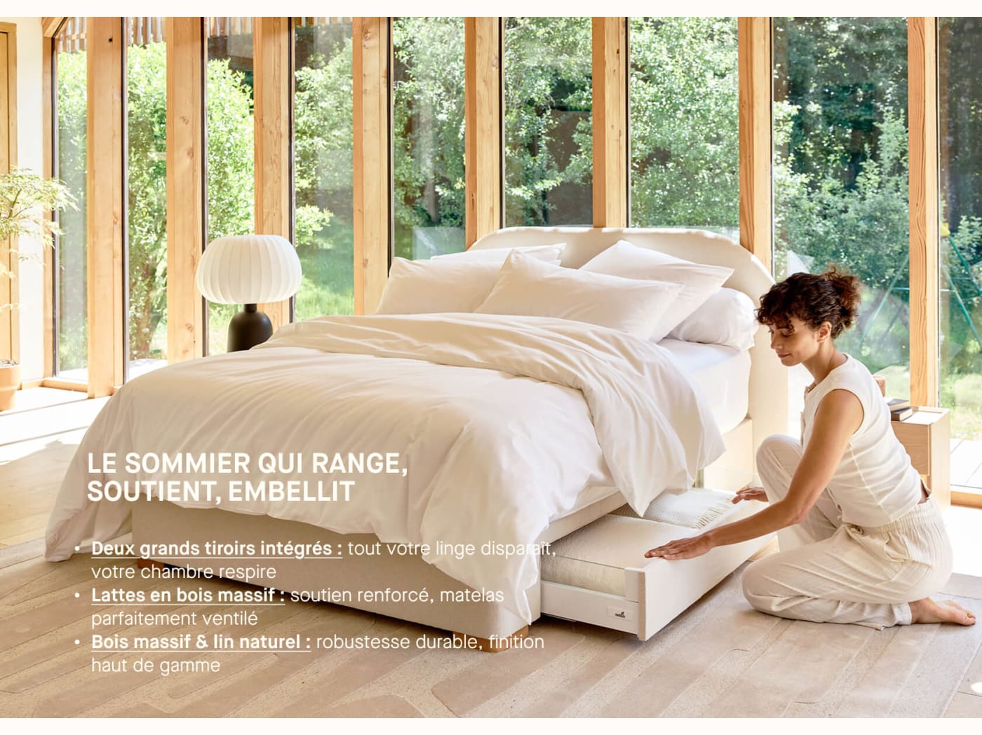 Sommier tapissier à tiroirs premium - LE LAC