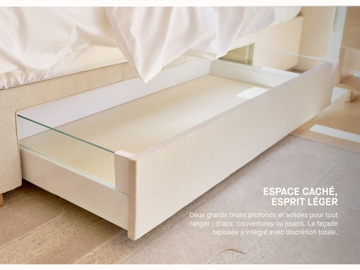 Sommier tapissier à tiroirs premium - LE LAC