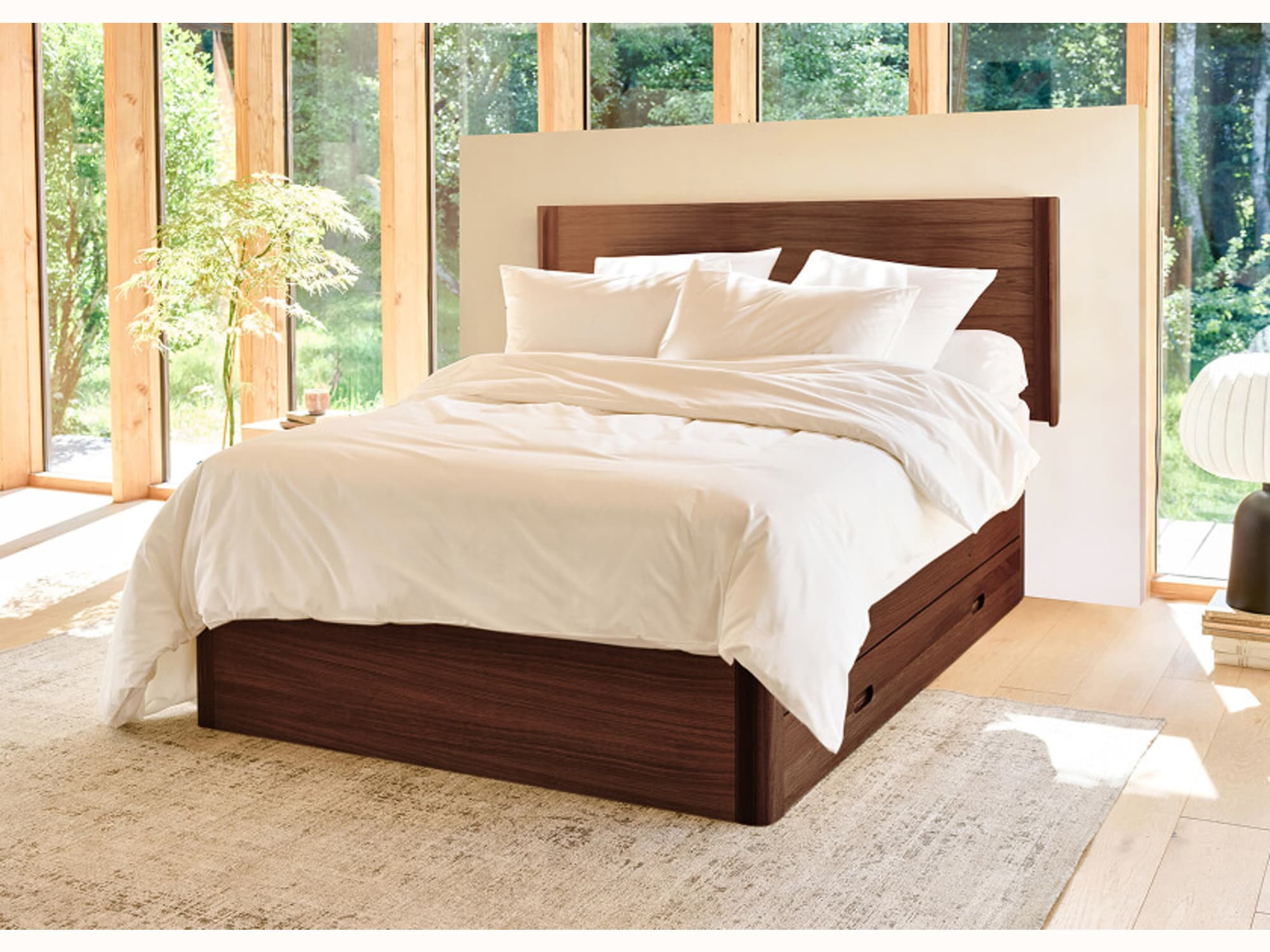 Letto a cassetto in rovere massello NÉNUPHAR