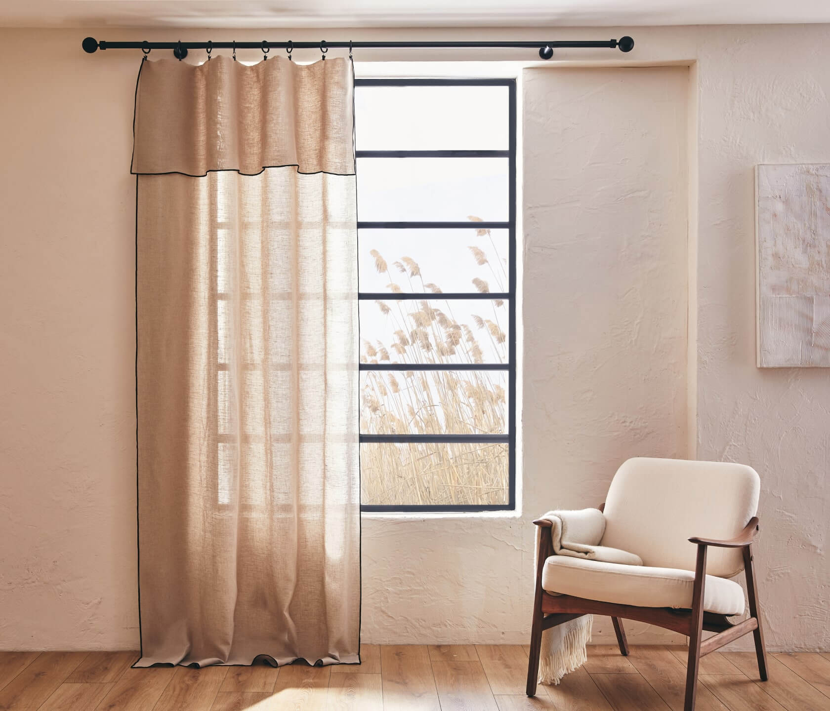 Rideau léger panneau en lin lavé LENO