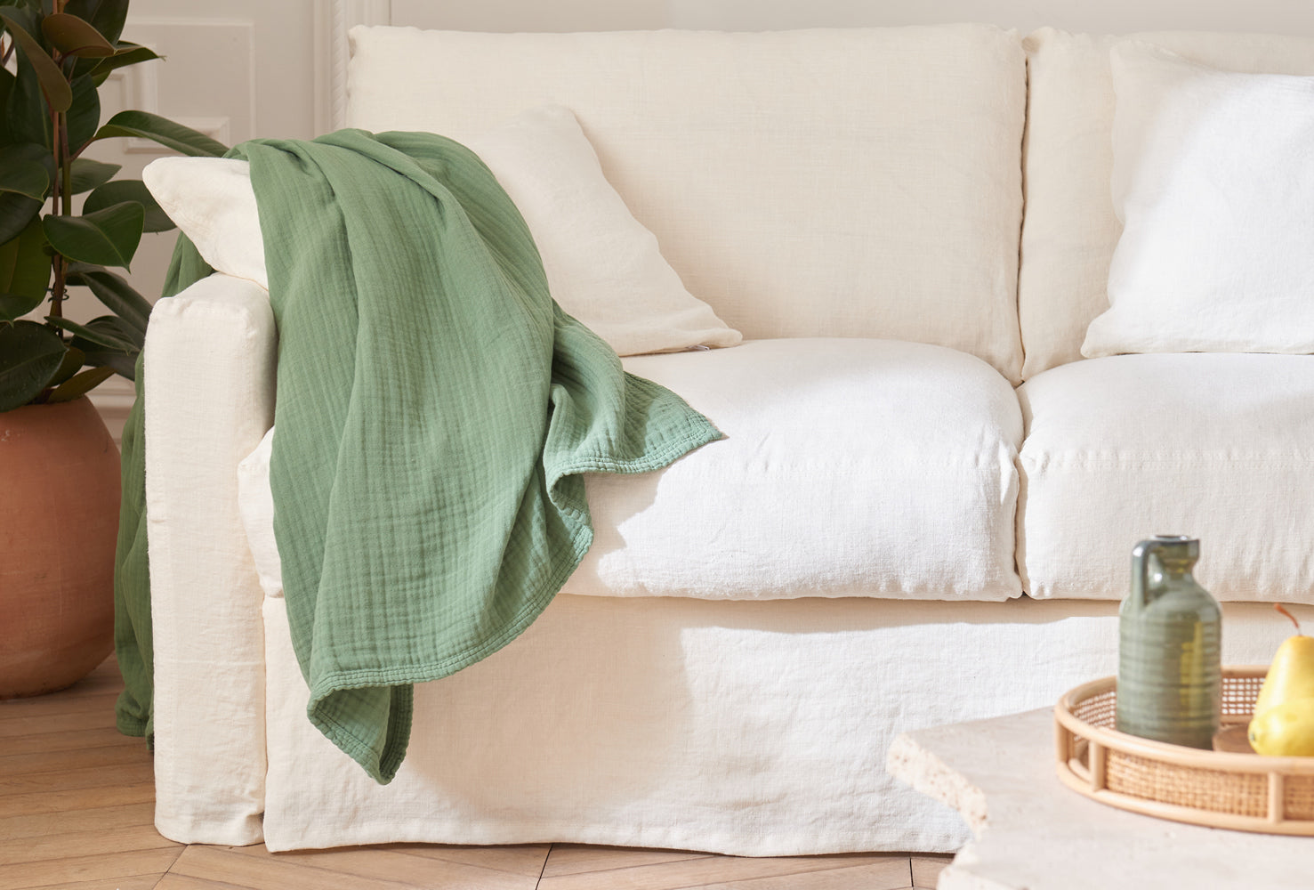 Plaid en gaze de coton biologique TIO