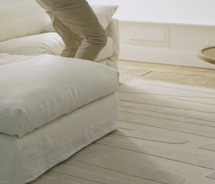 Cargar vídeo: Tapis graphique en laine JOAO