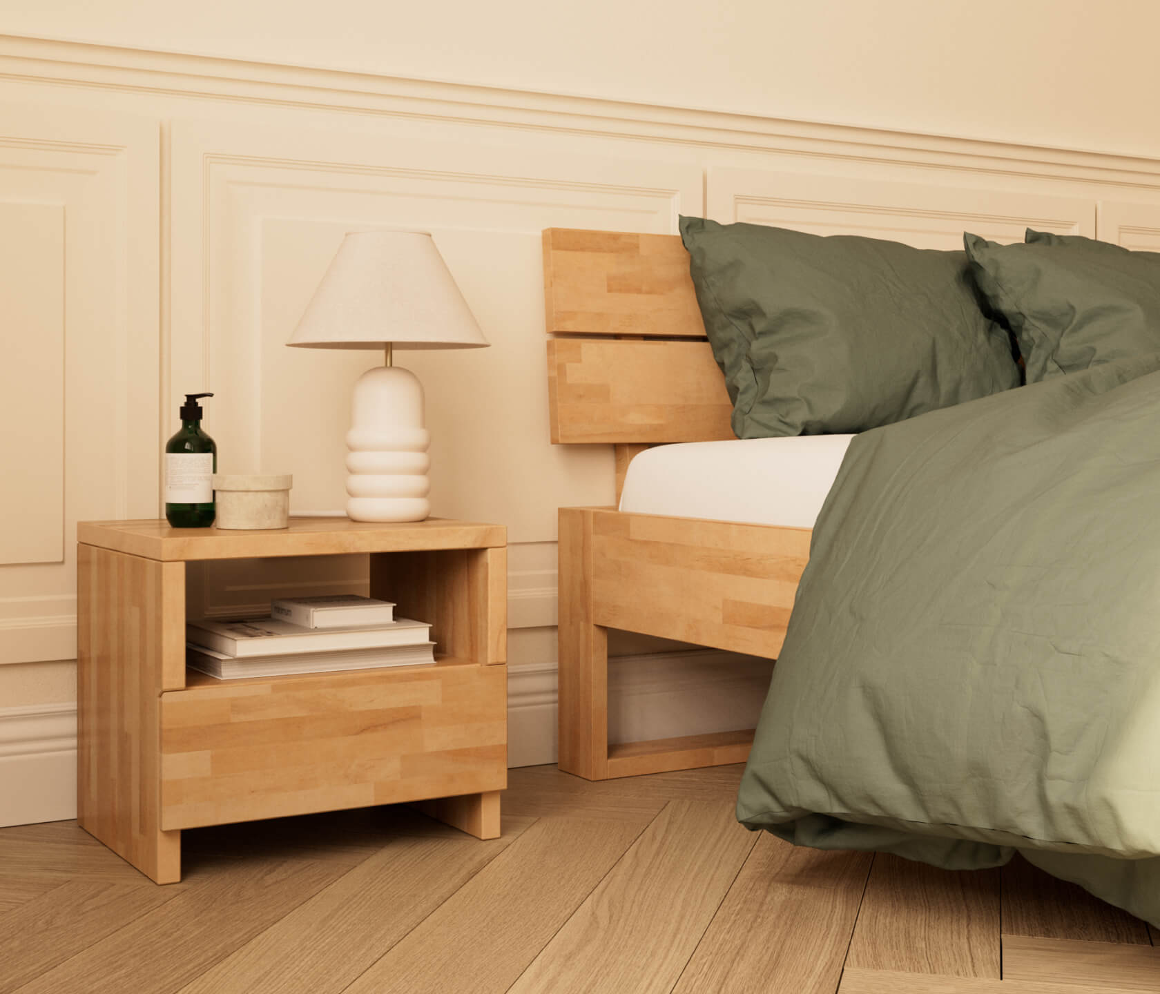 Table de chevet en bois massif AVA