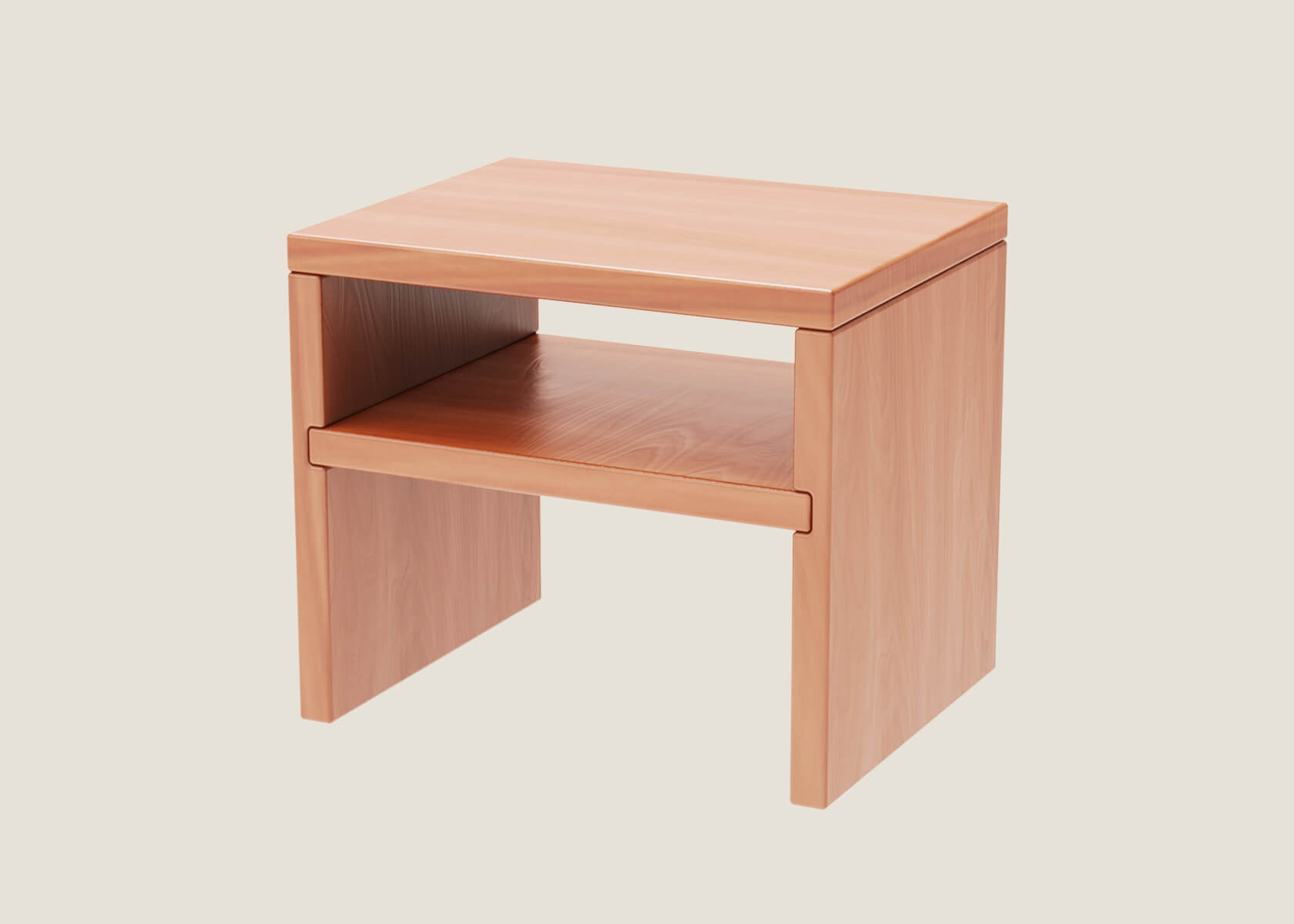 Table de chevet avec tablette en bois massif LUCA