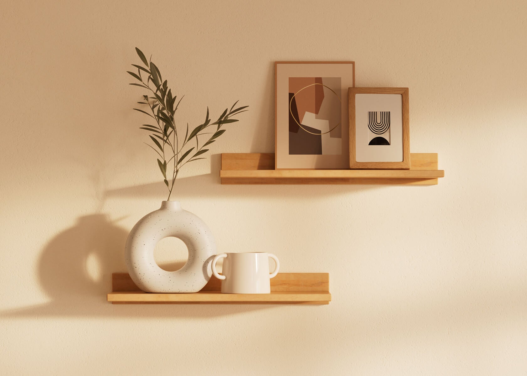 Tablette murale en bois massif AVA